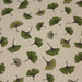 Tissu de coton façon lin motif traditionnel japonais aux feuilles de ginkgo vertes sur fond lin - Oeko-Tex