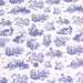 Tissu popeline de coton OBER - Toile de Jouy traditionnelle, fond blanc & motif bleu de Jouy - tissuspapi