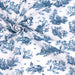 Tissu popeline de coton OBER - Toile de Jouy traditionnelle, fond blanc & motif bleu canard