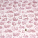 Tissu popeline de coton OBER - Toile de Jouy traditionnelle, fond blanc & motif vieux rose