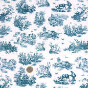 Tissu cotonnade Toile de Jouy OBER blanc : nombreuses couleurs - OEKO - TEX - TissusPapi.com