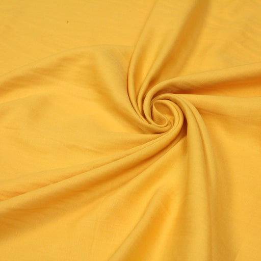Tissu gabardine de coton - sergé de coton jaune - Fabrication française - tissuspapi