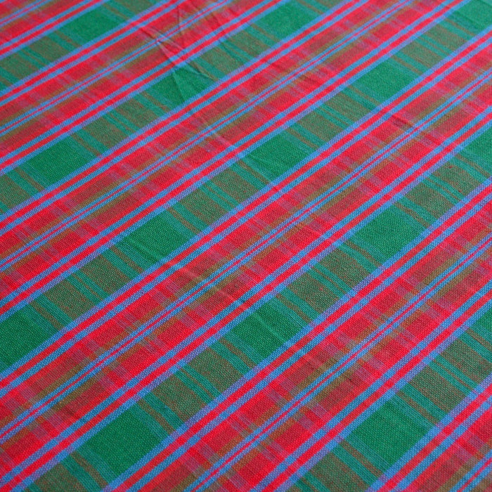 Tissu Tartan de coton "Sinclair" à carreaux bleus, rouges et verts