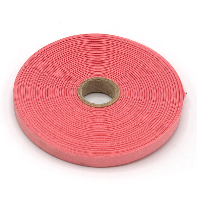 Ruban de sergé rose 10mm - Galette de 50 mètres - Fabrication française - TissusPapi.com