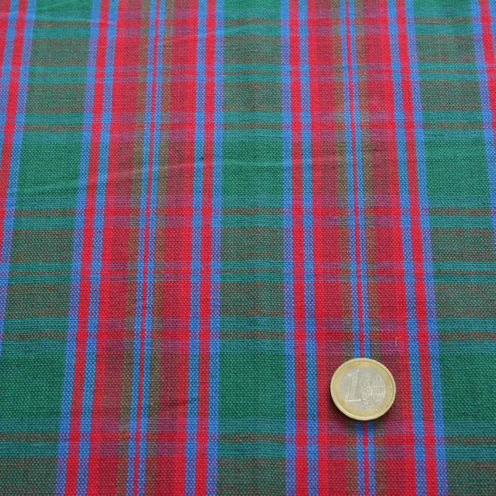 Tissu Tartan de coton "Sinclair" à carreaux bleus, rouges et verts