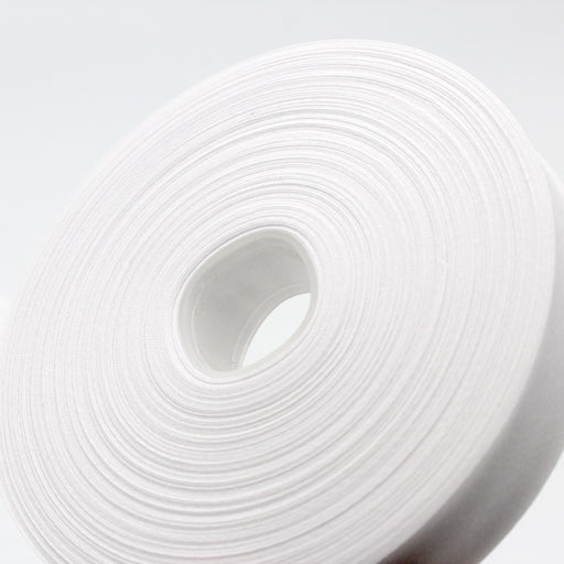 Biais de coton blanc - Galette de 25 mètres - Fabrication française - tissuspapi