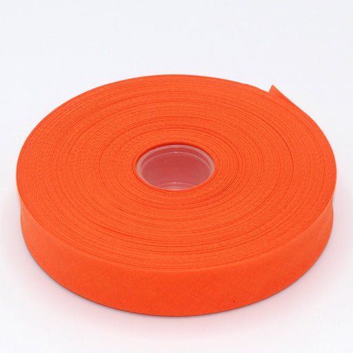 Biais de coton orange vif - Galette de 25 mètres - Fabrication française - tissuspapi