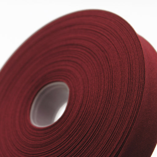 Biais de coton rouge bordeaux - Galette de 25 mètres - Fabrication française - tissuspapi