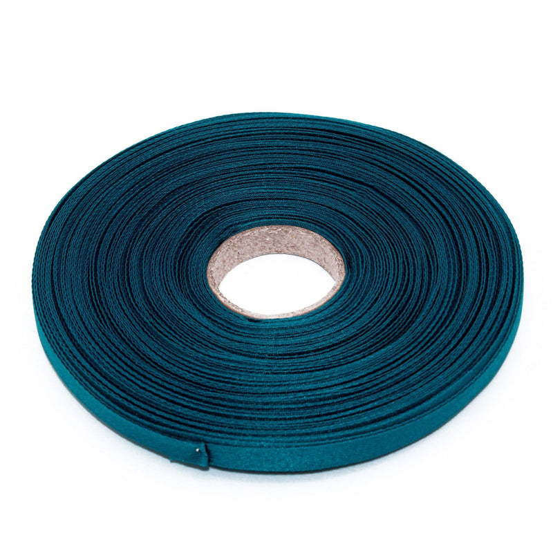 Ruban de sergé bleu pétrole 10mm - Galette de 50 mètres - Fabrication française - TissusPapi.com