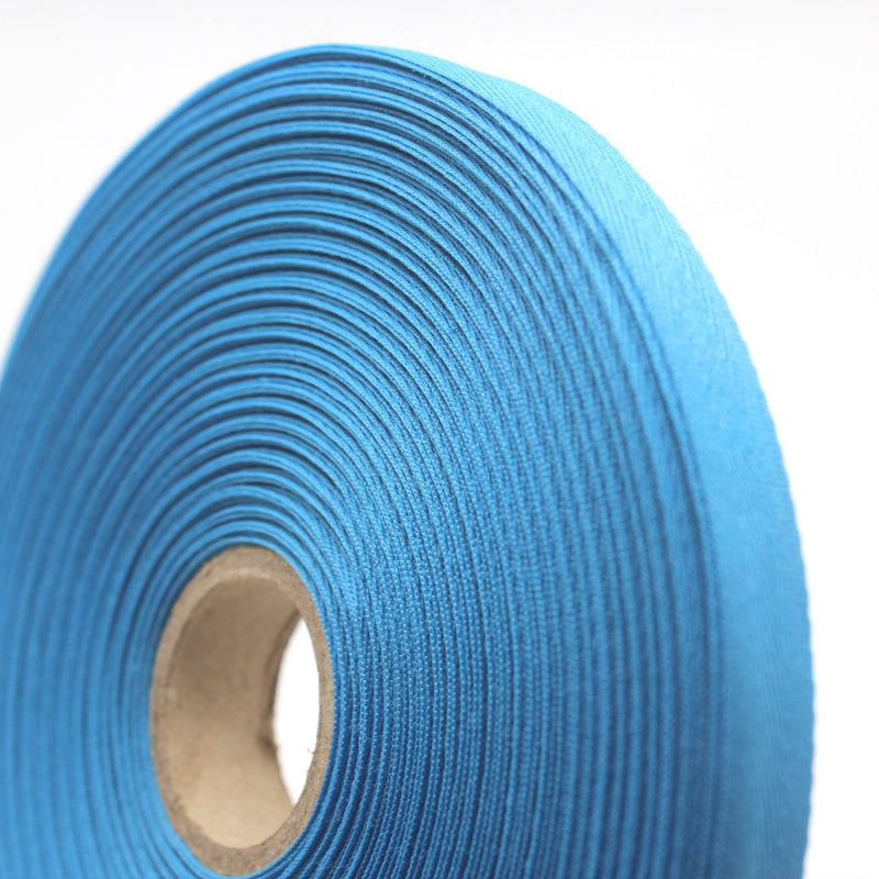 Ruban de sergé bleu turquoise 10mm - Galette de 50 mètres - Fabrication française - TissusPapi.com