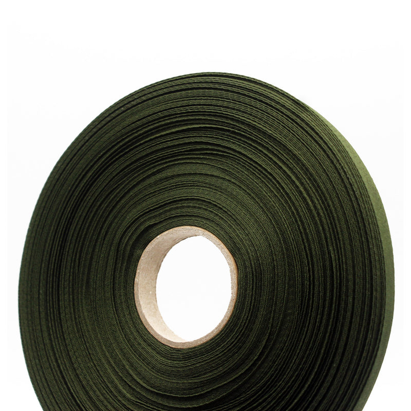 Ruban de sergé vert kaki 10mm - Galette de 50 mètres - Fabrication française - TissusPapi.com
