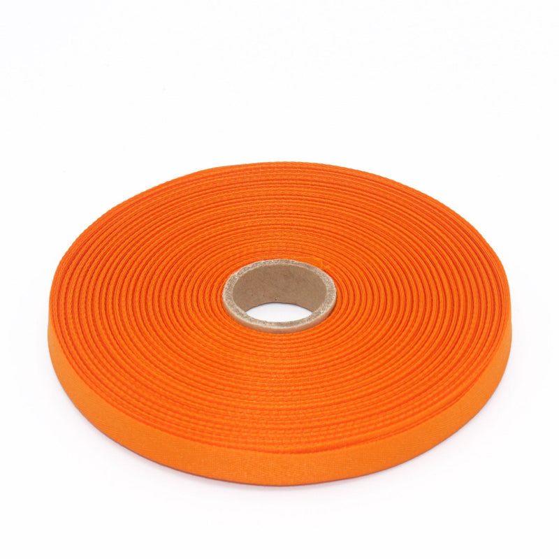 Ruban de sergé orange vif 10mm - Galette de 50 mètres - Fabrication française - TissusPapi.com