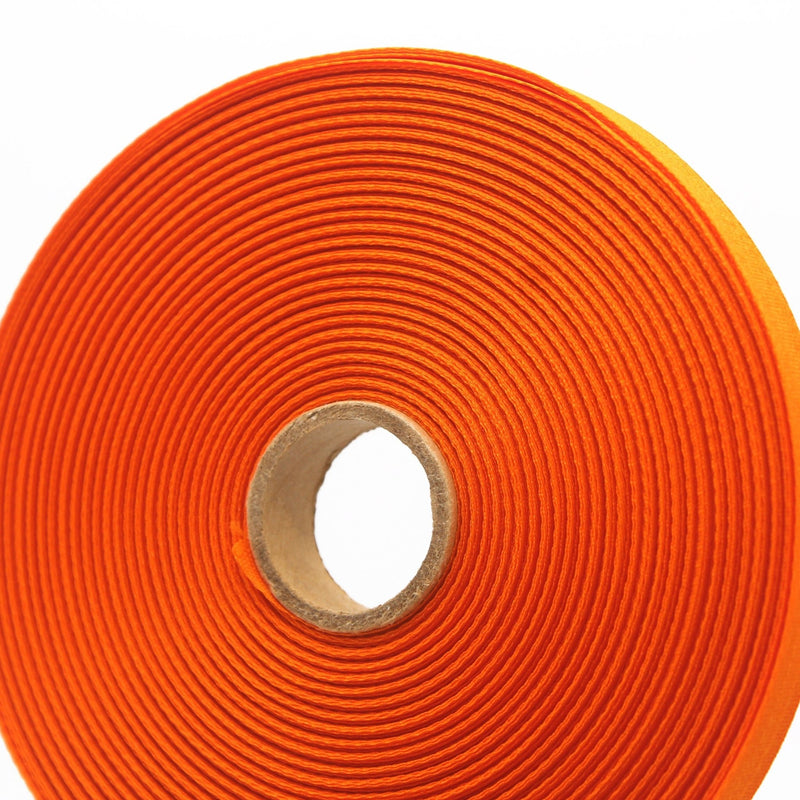 Ruban de sergé orange vif 10mm - Galette de 50 mètres - Fabrication française - TissusPapi.com