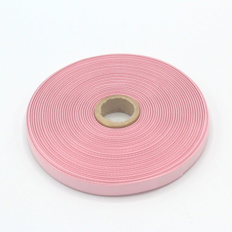 Ruban de sergé rose pâle 10mm - Galette de 50 mètres - Fabrication française - TissusPapi.com