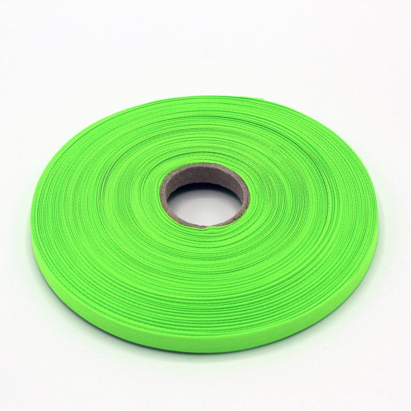 Ruban de sergé vert fluo 10mm - Galette de 50 mètres - Fabrication française - TissusPapi.com