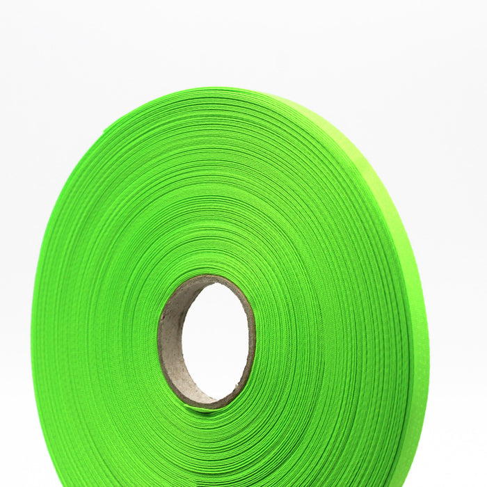 Ruban de sergé vert fluo 10mm - Galette de 50 mètres - Fabrication française - tissuspapi