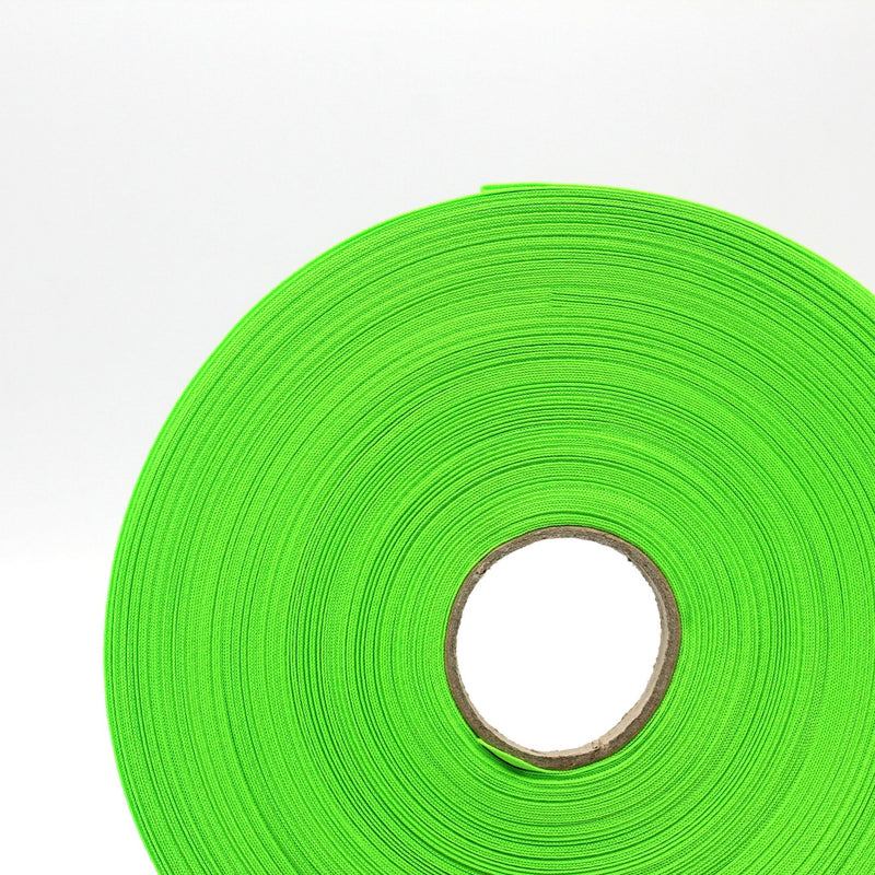 Ruban de sergé vert fluo 10mm - Galette de 50 mètres - Fabrication française - TissusPapi.com