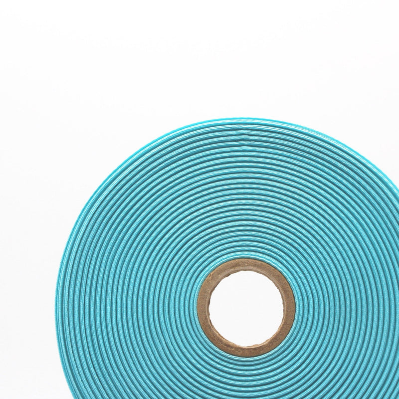 Ruban de sergé bleu lagon 10mm - Galette de 50 mètres - Fabrication française - TissusPapi.com