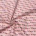 Tissu de coton ART DÉCO aux petits motifs géométriques roses, jaune safran & marron, fond blanc - OEKO-TEX®