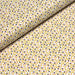 Tissu de coton aux petits motifs géométriques jaune safran, marron chocolat & rose, fond blanc - OEKO-TEX® - tissuspapi