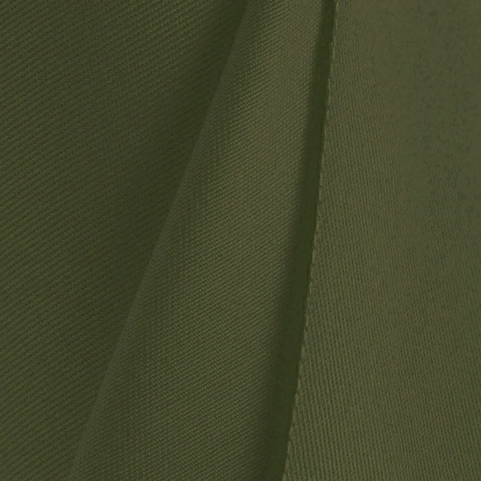 Tissu gabardine de coton LUXE - sergé de coton vert kaki - 280gr-m2 - Fabrication française - Oeko-Tex - tissuspapi