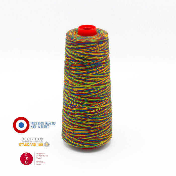 Cône de fil multicolore - 4300m - Fabrication française - Oeko-Tex - tissuspapi