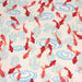 Tissu de coton blanc cassé aux carpes koï japonaises - Oeko-Tex