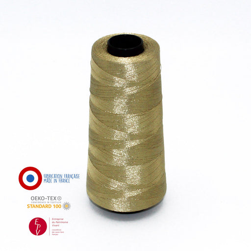 Cône de fil doré or clair - 4300m - Fabrication française - Oeko-Tex - tissuspapi