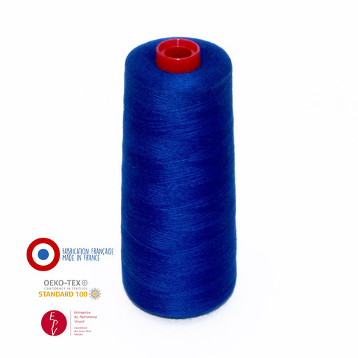 Cône de fil bleu roi - 4300m - Fabrication française - Oeko-Tex - tissuspapi