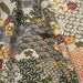 Tissu popeline de viscose motifs japonais aux tons ocres - Fabrication française - Oeko-Tex