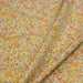 Tissu popeline de viscose jaune moutarde aux petites fleurs multicolores - Fabrication française - Oeko-Tex