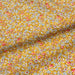 Tissu popeline de viscose jaune moutarde aux petites fleurs multicolores - Fabrication française - Oeko-Tex