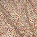 Tissu popeline de viscose blanches aux petites fleurs roses et jaune moutarde - Fabrication française - Oeko-Tex