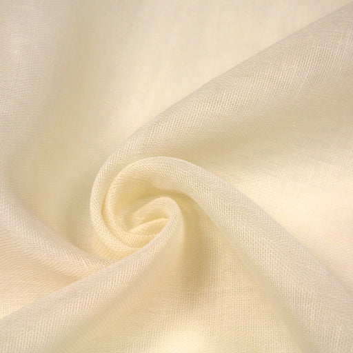 Tissu étamine de lin grande largeur 280cm, couleur ivoire - Fabrication française - tissuspapi
