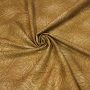 Tissu cotonnade faux - uni cappuccino, branches & feuilles - TissusPapi.com