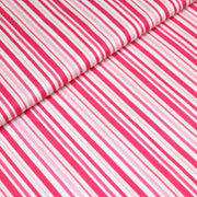 Tissu cotonnade aux rayures roses, fuchsia et blanches - TissusPapi.com