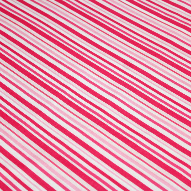 Tissu cotonnade aux rayures roses, fuchsia et blanches - TissusPapi.com
