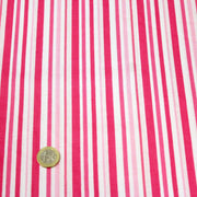 Tissu cotonnade aux rayures roses, fuchsia et blanches - TissusPapi.com