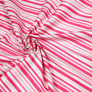 Tissu cotonnade aux rayures roses, fuchsia et blanches - TissusPapi.com