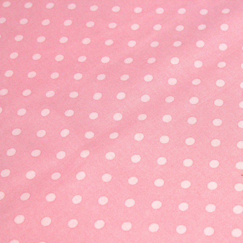 Tissu de coton rose à pois roses pâle 6mm - COLLECTION POLKA DOT - TissusPapi.com