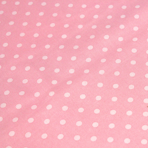 Tissu de coton rose à pois roses pâle 6mm - COLLECTION POLKA DOT