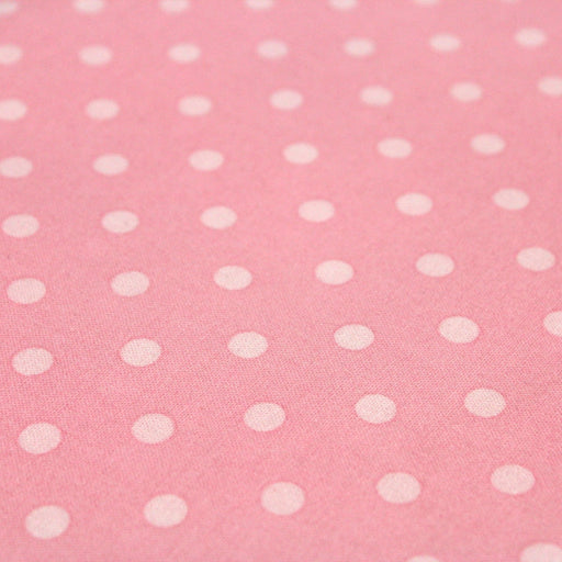 Tissu de coton rose à pois roses pâle 6mm - COLLECTION POLKA DOT - TissusPapi.com