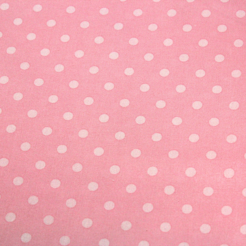 Tissu de coton rose à pois roses pâle 6mm - COLLECTION POLKA DOT - TissusPapi.com