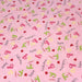 Tissu de coton bébé "Baby welcome" aux coeurs et lettres, fond rose