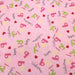 Tissu de coton bébé "Baby welcome" aux coeurs et lettres, fond rose