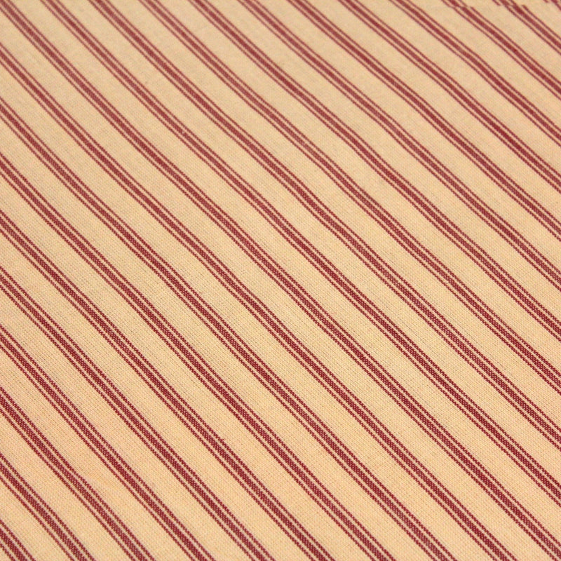 Tissu cotonnade, crème à rayures rouges - TissusPapi.com