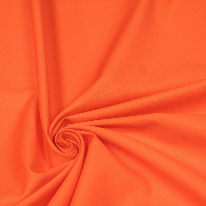 Tissu Gabardine de coton / sergé de coton orange uni