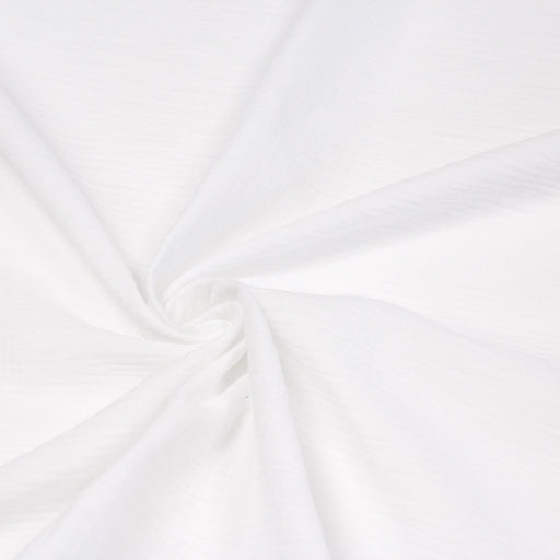 Tissu double gaze de coton gaufrée blanche - Oeko-Tex - tissuspapi
