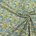Tissu de coton LOUISE aux fleurs blanches & bleues, fond jaune - Oeko-Tex