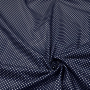 Tissu popeline de coton bleu nuit à pois blancs - COLLECTION POLKA DOT - Oeko - Tex - TissusPapi.com
